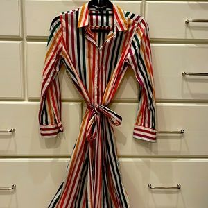 XS Striped JCrew button down dress